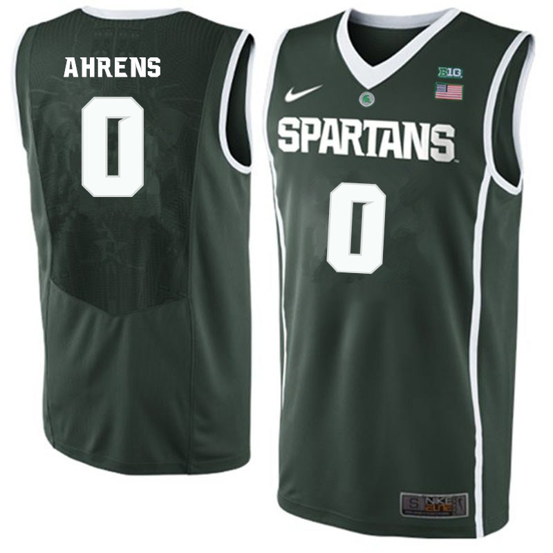 Men Michigan State Spartans #0 Kyle Ahrens NCAA Nike Authentic Green College Stitched Basketball Jersey MV41V82RA